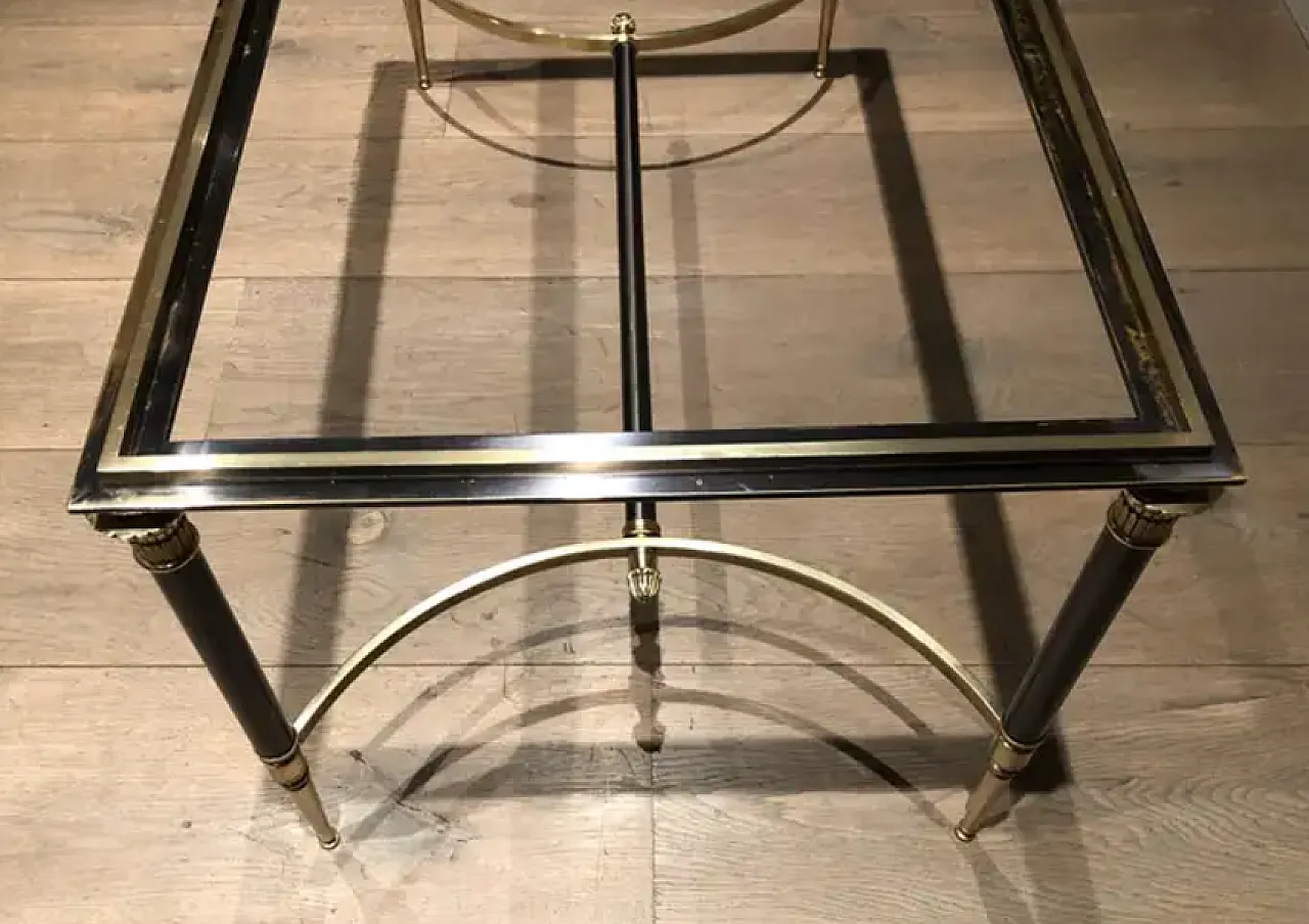 Brushed steel and brass coffee table by Maison Jansen, 1940s 12