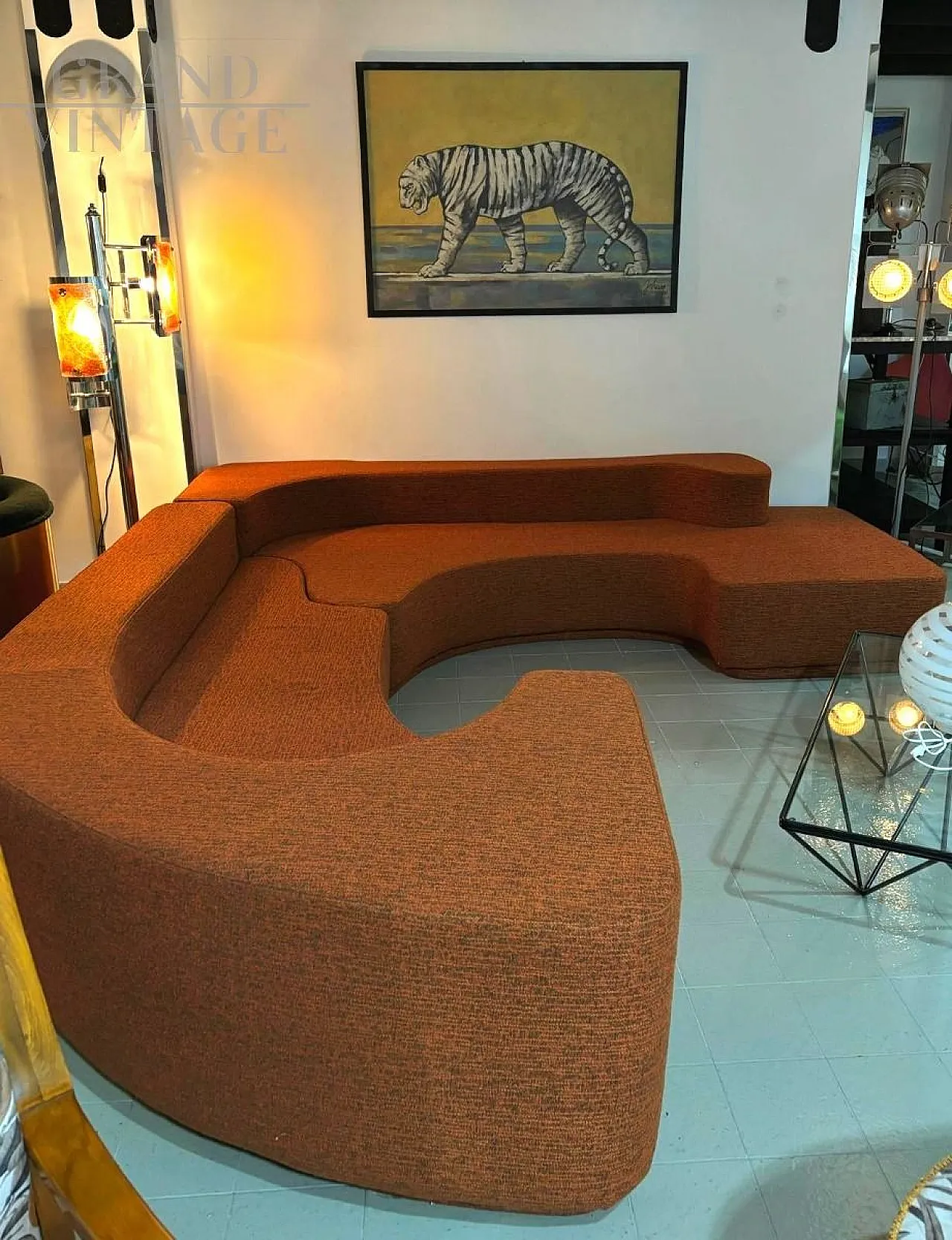 Lara corner sofa by Pamio, Toso and Massari for Stilwood, 1970s 1