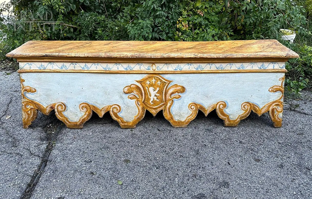 Pair of hand-painted Venetian Baroque benches, 18th century 3