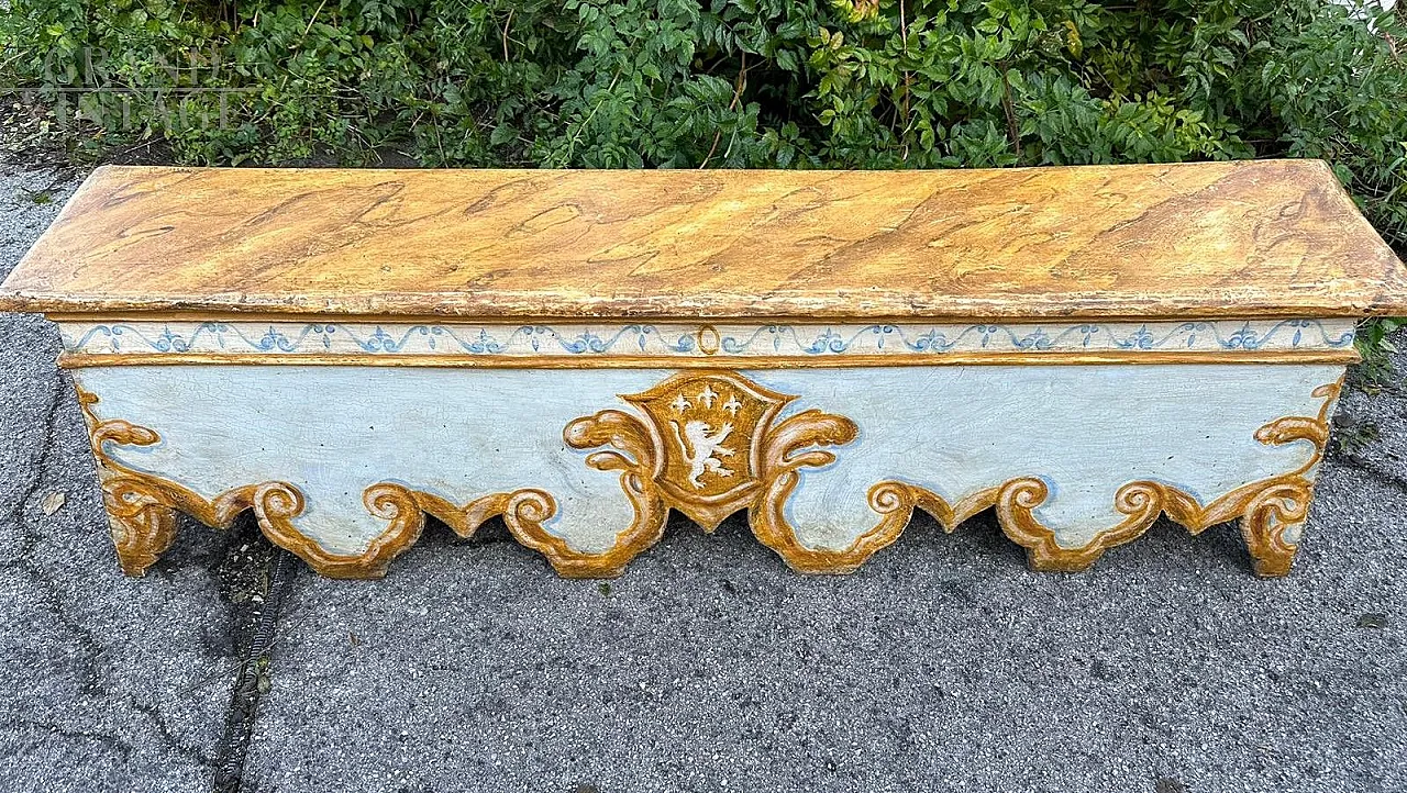 Pair of hand-painted Venetian Baroque benches, 18th century 5