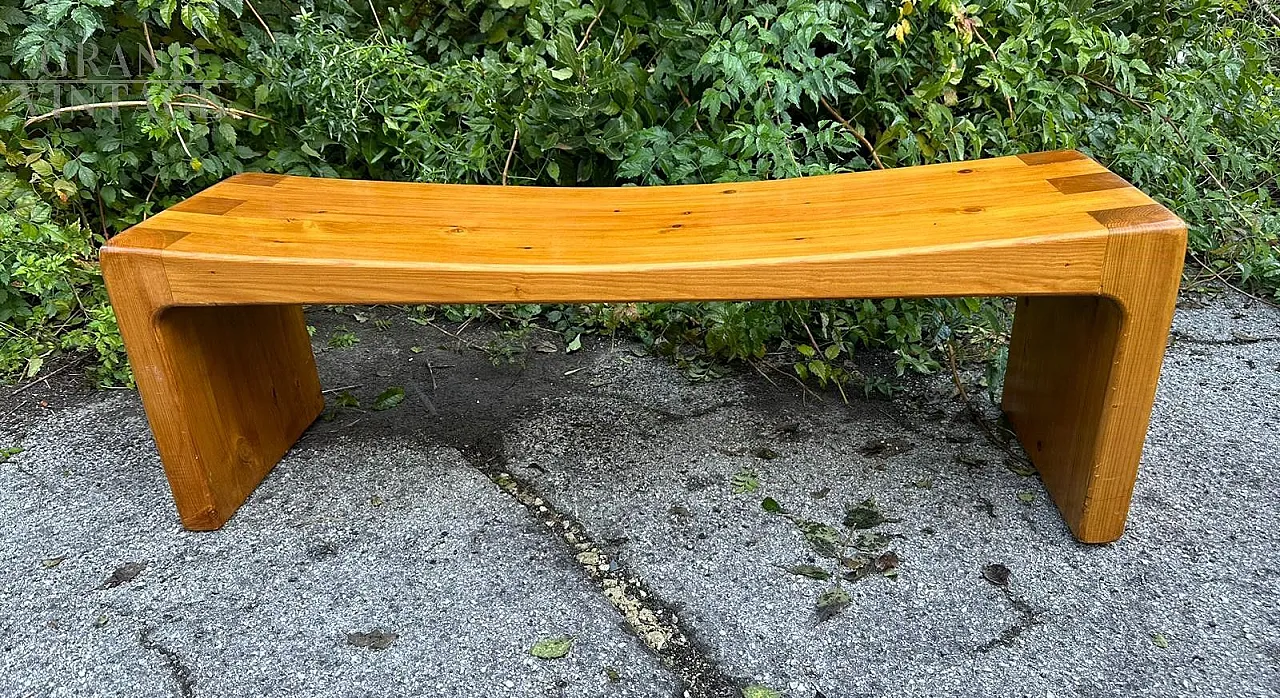 Pair of wooden benches by Giuseppe Rivadossi, 1970s 6