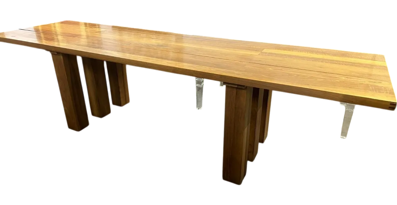 La Basilica walnut table by Mario Bellini for Cassina, 1970s 6