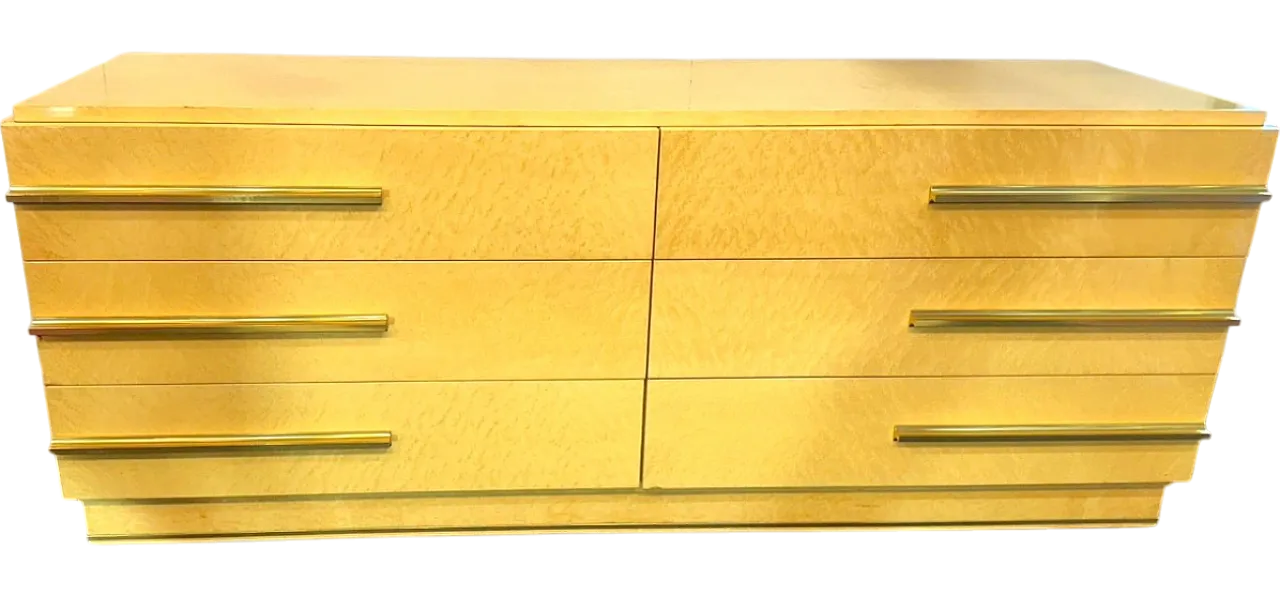 Birch-root chest of drawers, 1970s 4