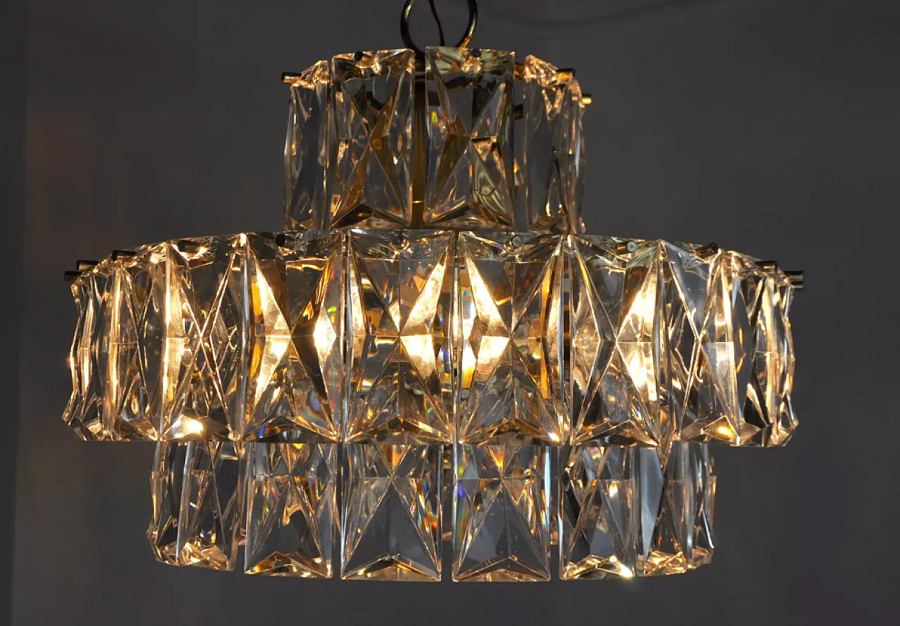 Kinkeldey metal and crystal chandelier, 1970s 6