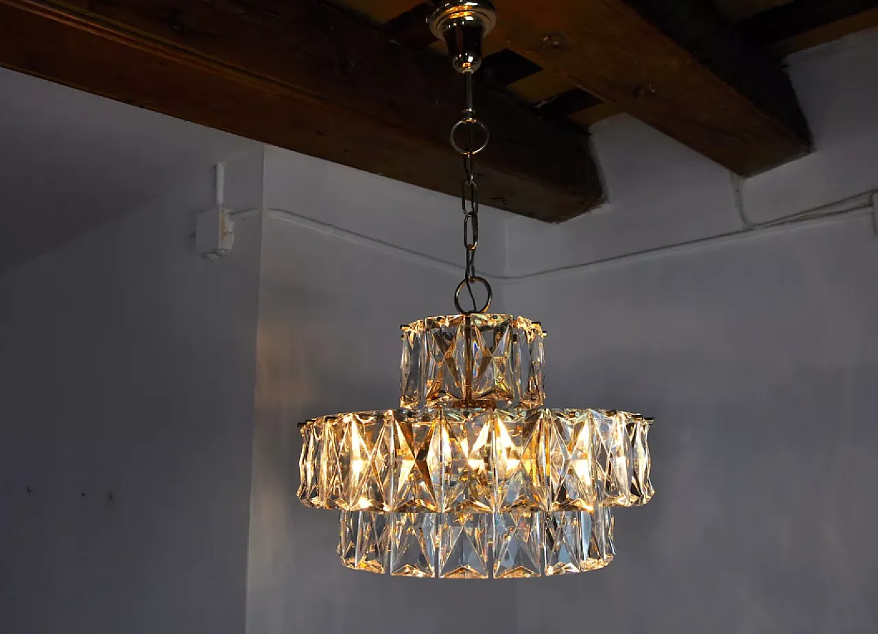 Kinkeldey metal and crystal chandelier, 1970s 7