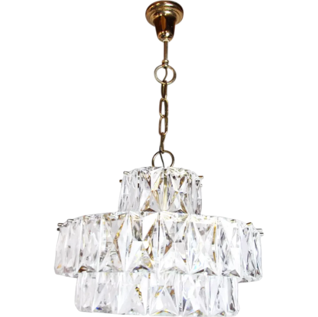 Kinkeldey metal and crystal chandelier, 1970s 9