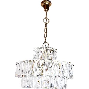 Kinkeldey metal and crystal chandelier, 1970s