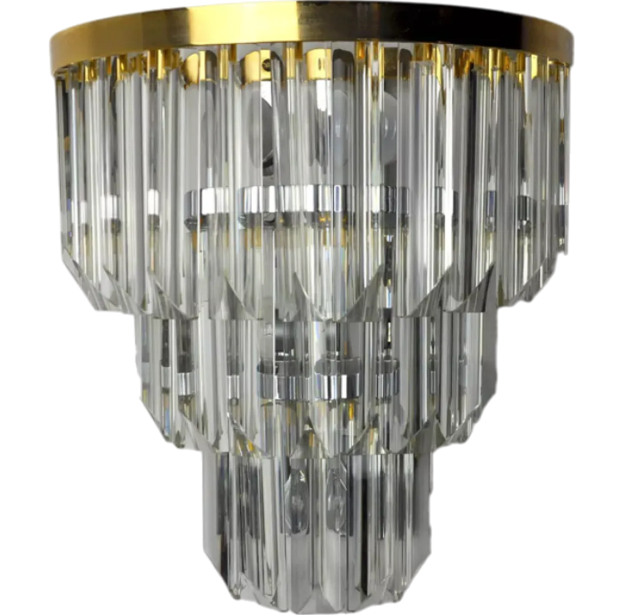 Murano glass and gilded metal wall sconce by Venini, 1970s 8