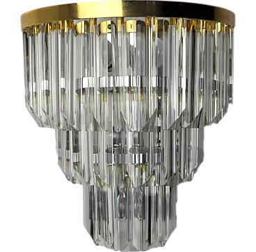 Murano glass and gilded metal wall sconce by Venini, 1970s