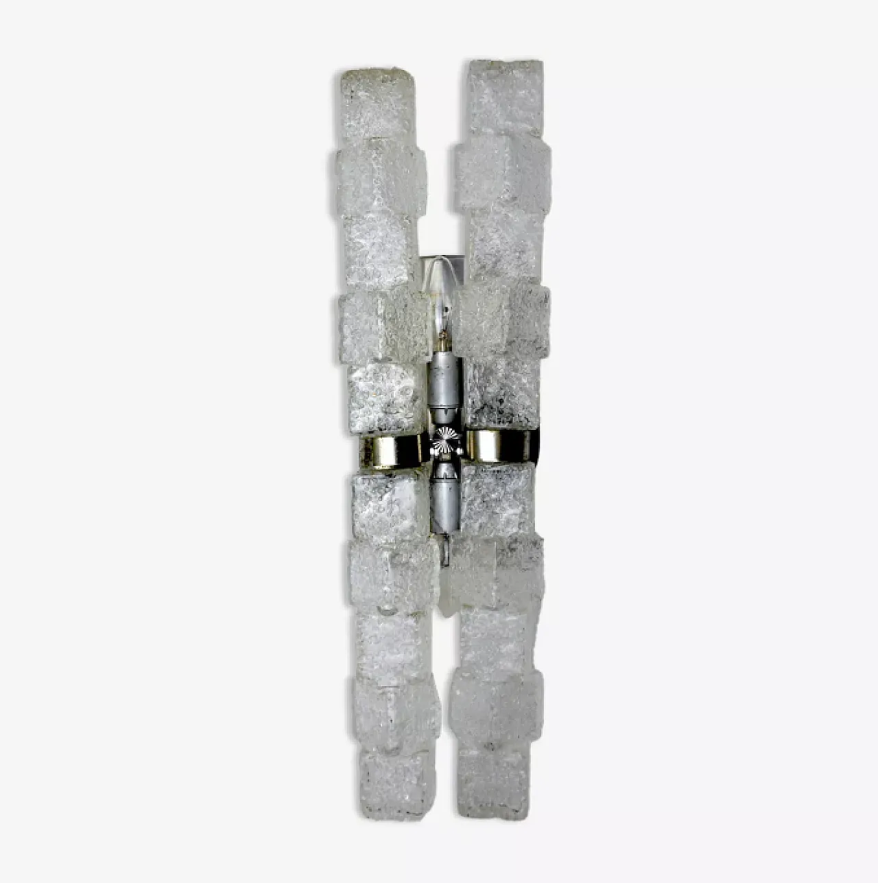 Murano glass wall lamp with frosted icicles, 1970s 1