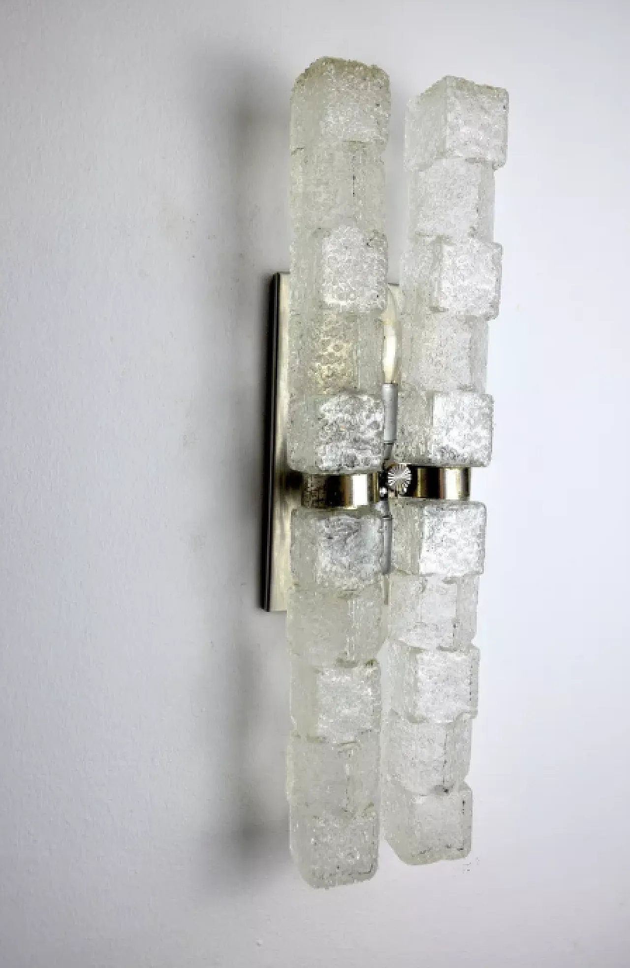 Murano glass wall lamp with frosted icicles, 1970s 4