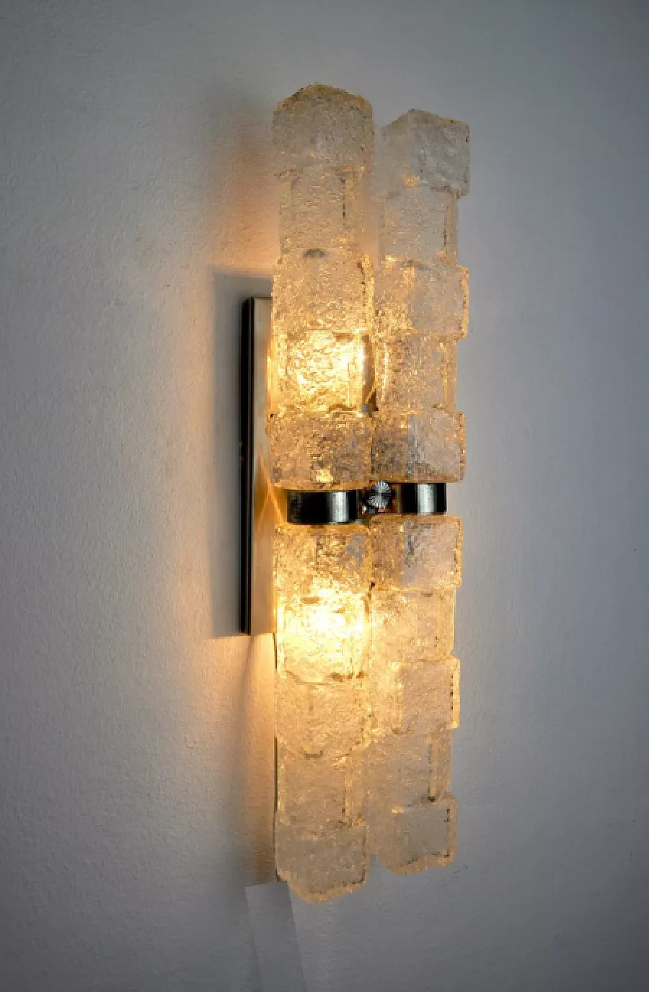 Murano glass wall lamp with frosted icicles, 1970s 7