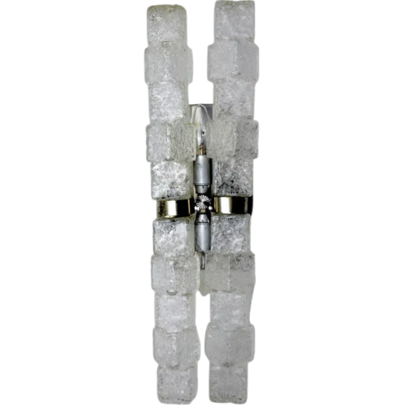 Murano glass wall lamp with frosted icicles, 1970s 11