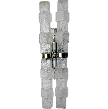 Murano glass wall lamp with frosted icicles, 1970s