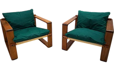 Pair of Bauhaus cubist armchairs, 1930s