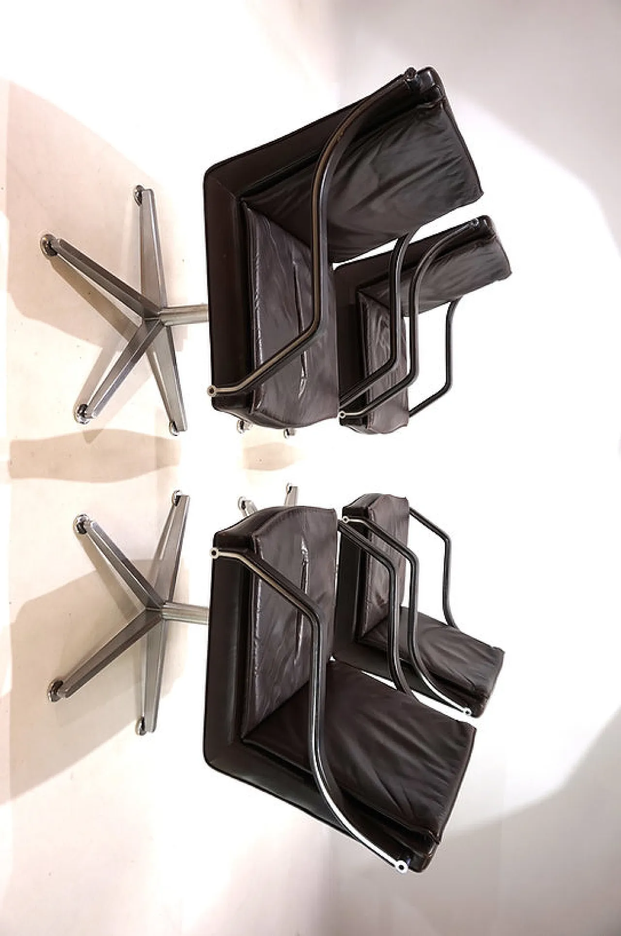 4 Leather chairs by Rudolf Berndt Glatzel for W. Knoll, 20th century 4