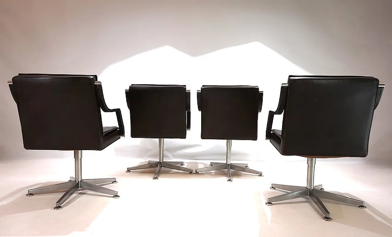 4 Leather chairs by Rudolf Berndt Glatzel for W. Knoll, 20th century 5