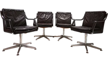 4 Leather chairs by Rudolf Berndt Glatzel for W. Knoll, 20th century