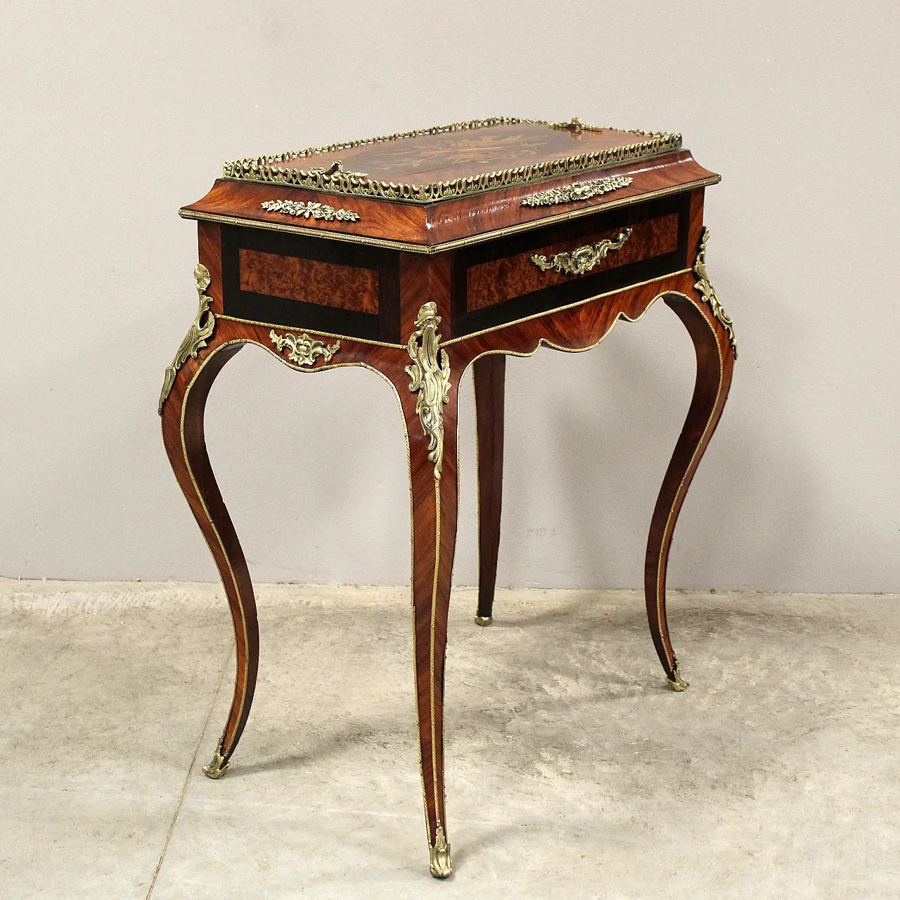 Jardiniere Napoleon III inlaid planter table, 19th century 3