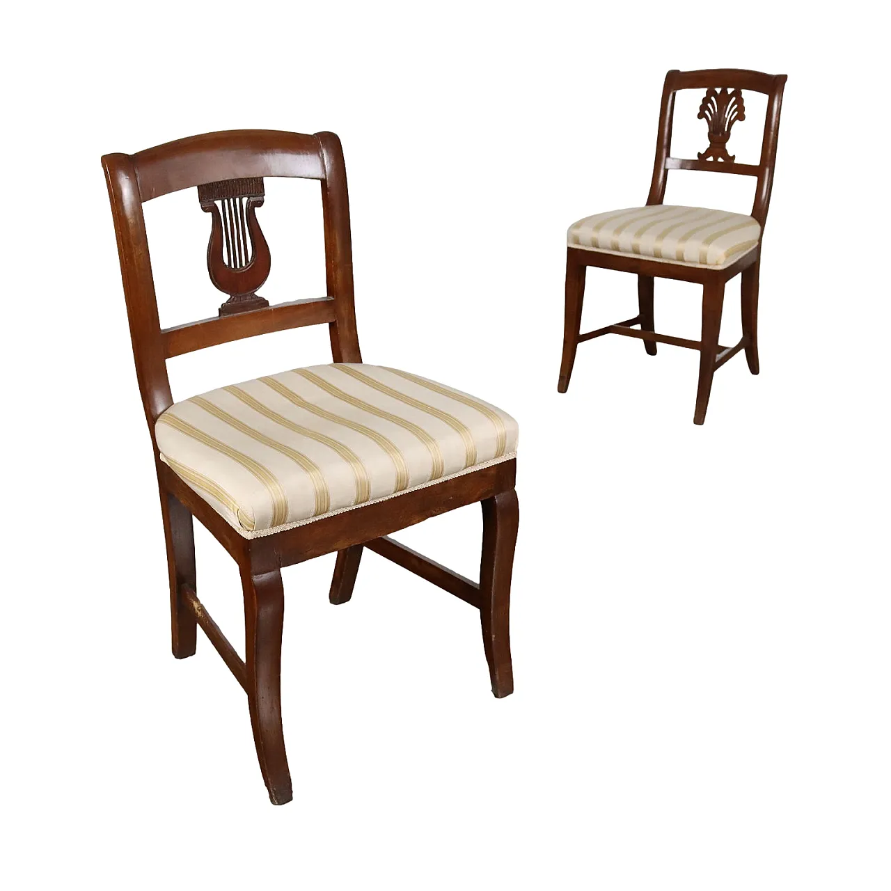 Pair of walnut Direttorio chairs, 18th century 1