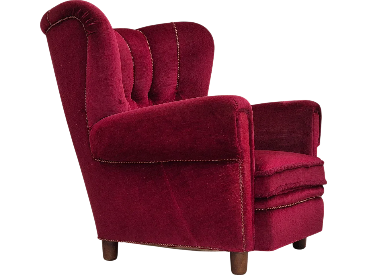 Danish armchair velour, 1960s 19