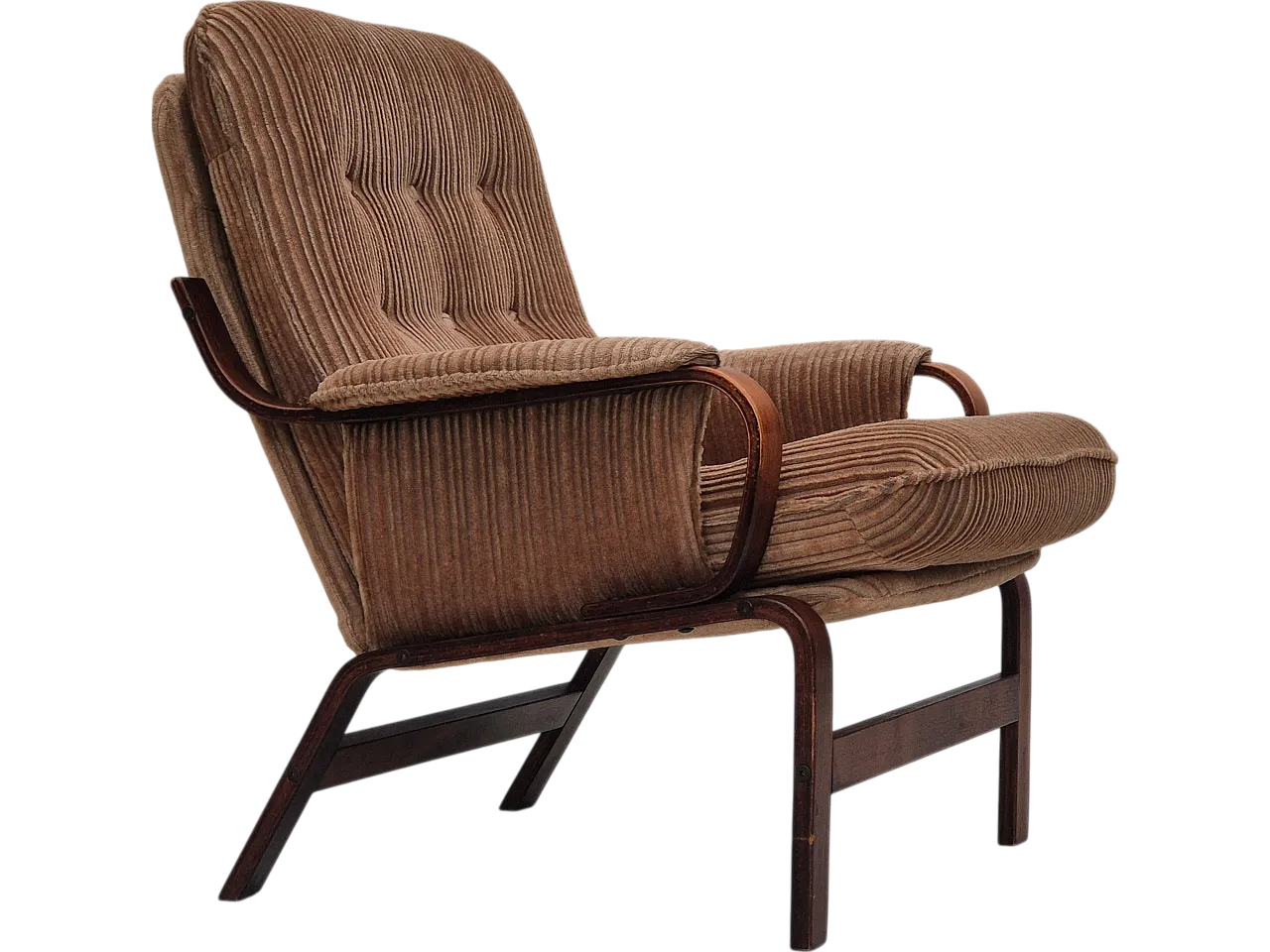 Danish lounge chair corduroy, 1970s 23