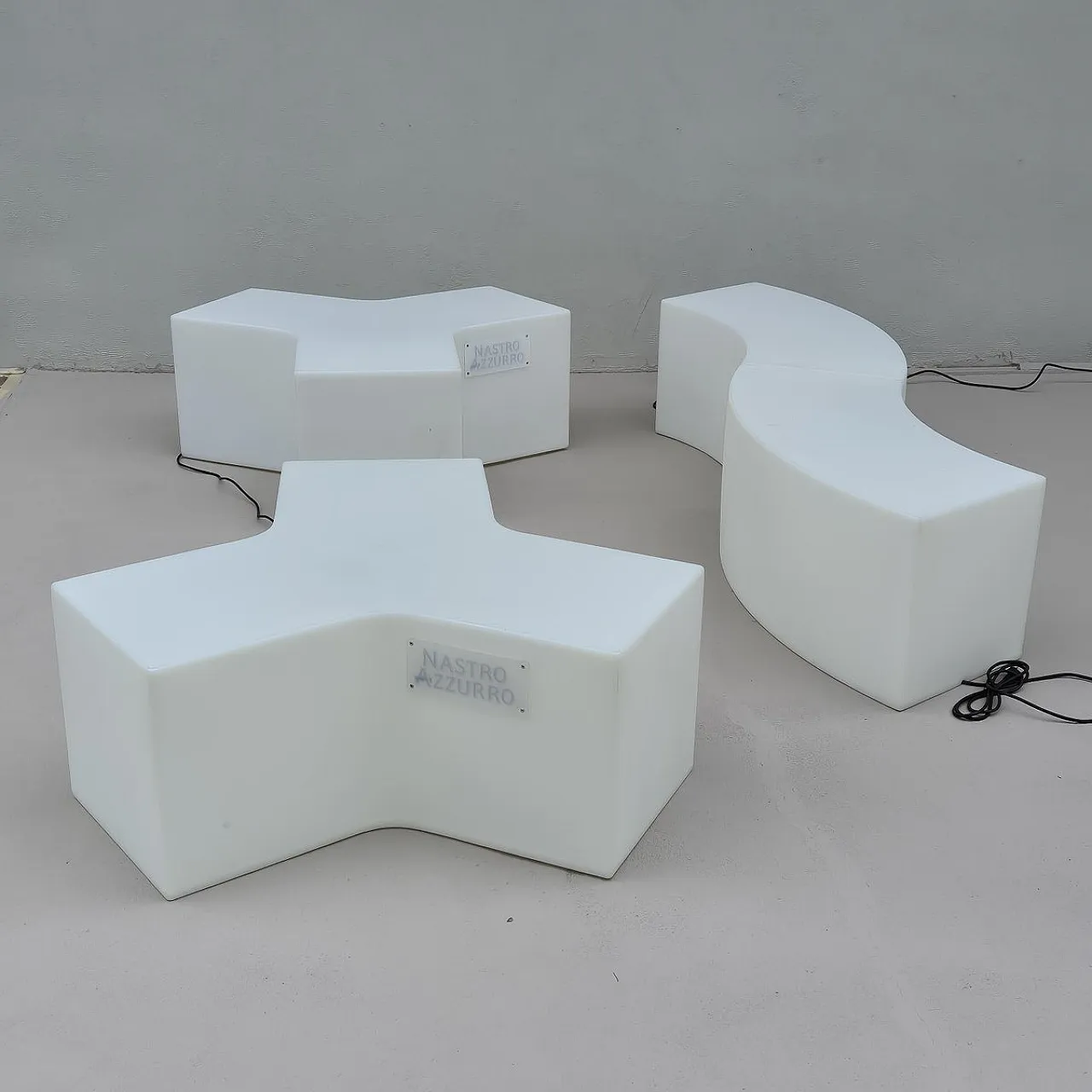 Ypsilon and Snake Modular and Luminous Benches Set from Slide, 2000s , Set of 4 1