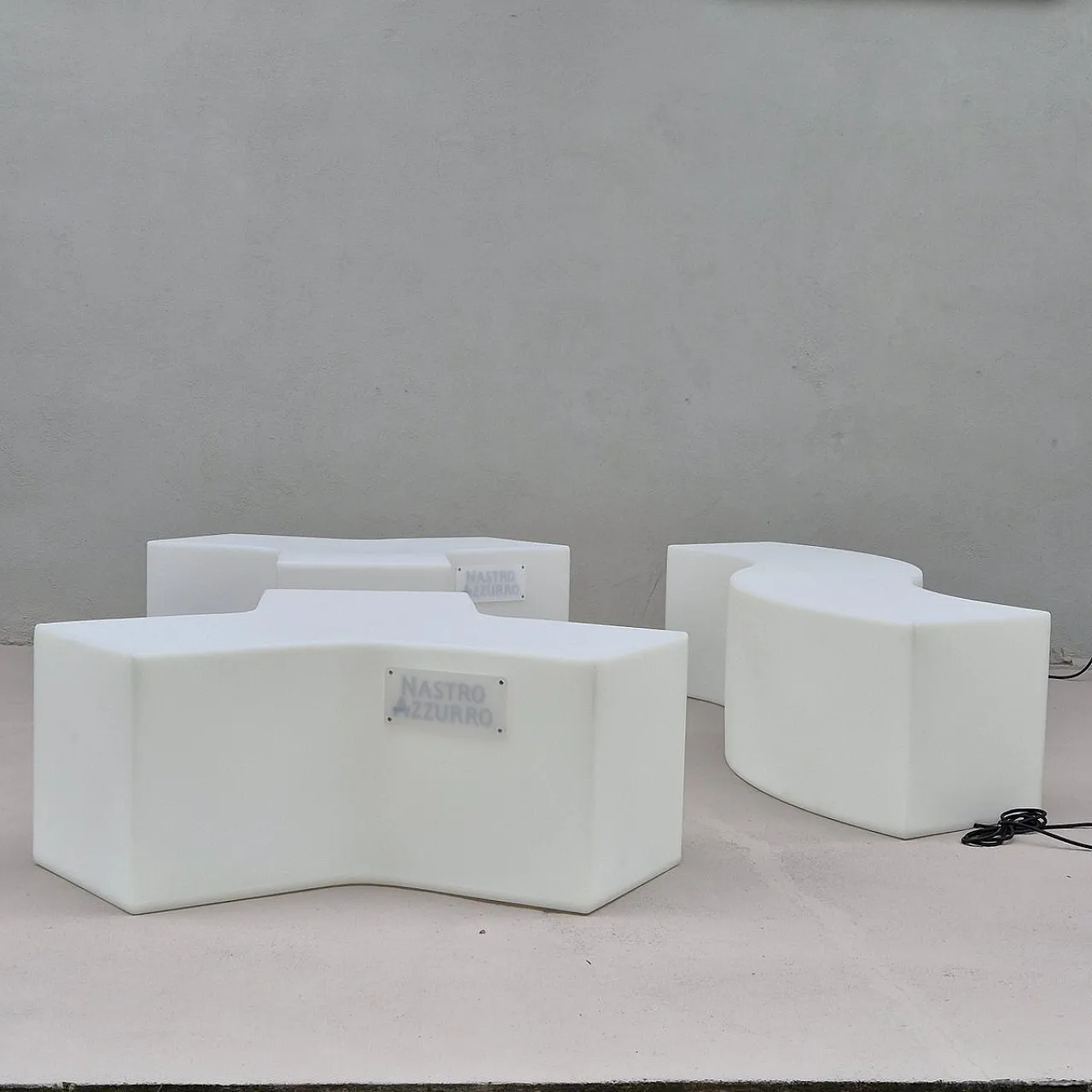 Ypsilon and Snake Modular and Luminous Benches Set from Slide, 2000s , Set of 4 3