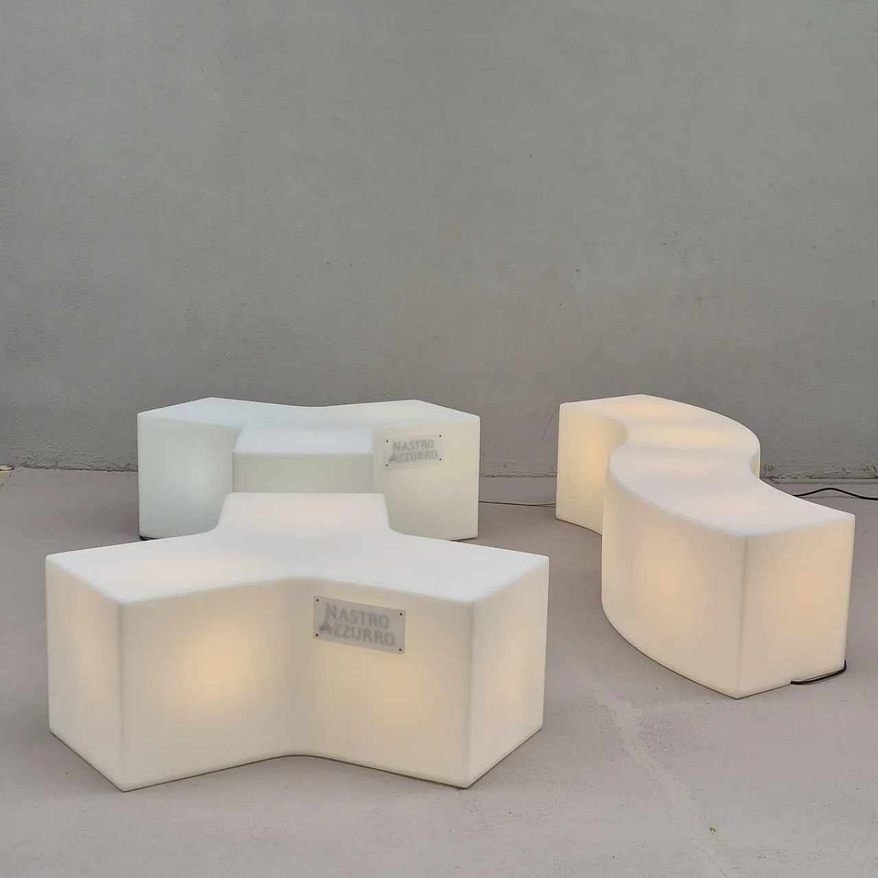 Ypsilon and Snake Modular and Luminous Benches Set from Slide, 2000s , Set of 4 5