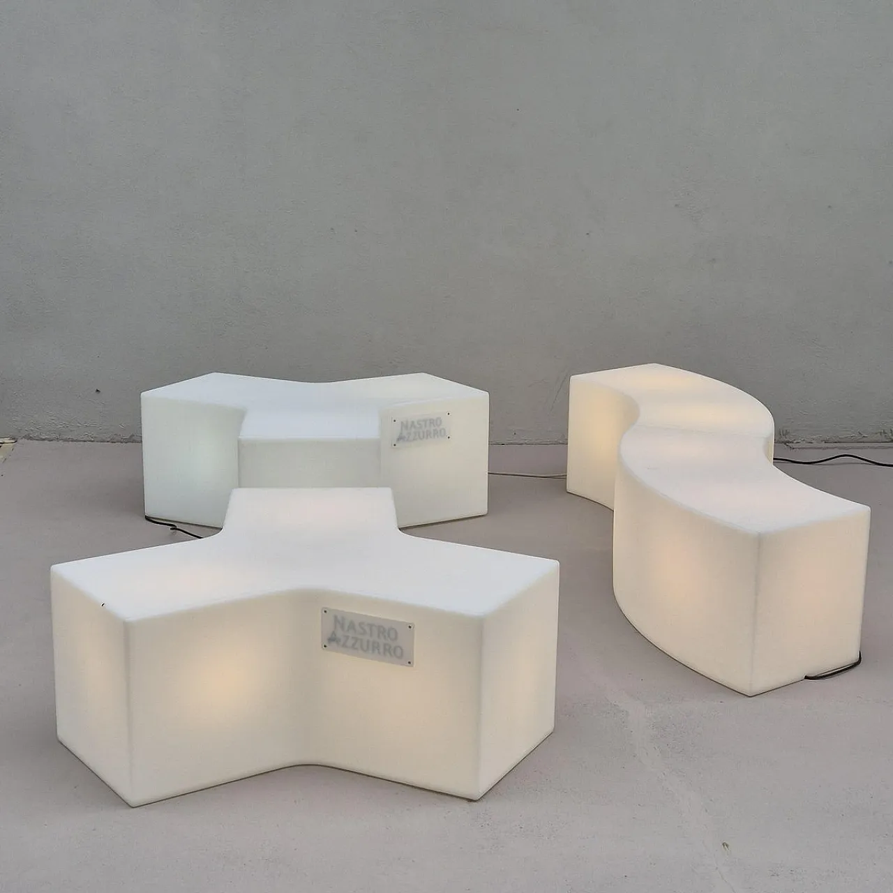 Ypsilon and Snake Modular and Luminous Benches Set from Slide, 2000s , Set of 4 6