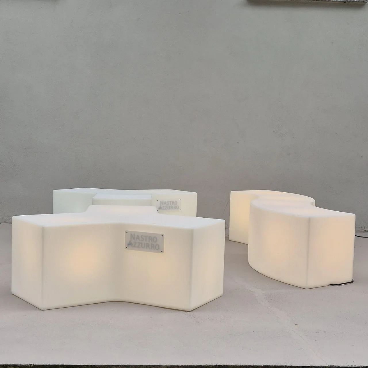 Ypsilon and Snake Modular and Luminous Benches Set from Slide, 2000s , Set of 4 7