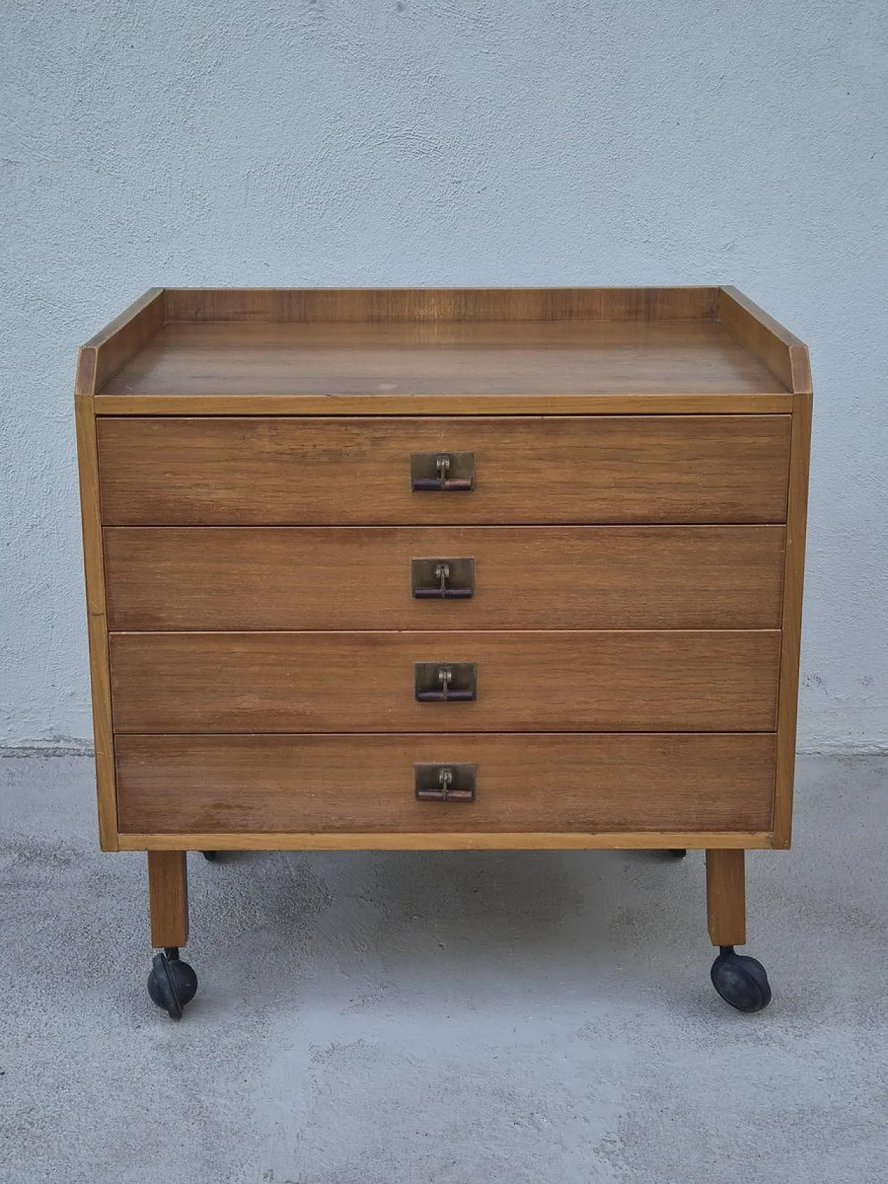 Franco Albini Bedside Table ith Wheels by Franco Albini for Poggi, 1960s 1