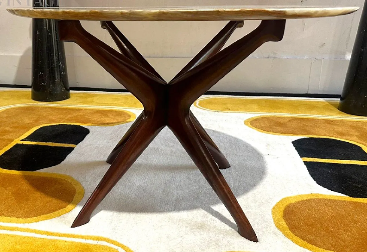 Wooden coffee table with onyx top by Ico Parisi, 1950s 3