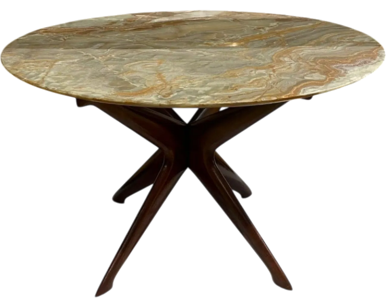 Wooden coffee table with onyx top by Ico Parisi, 1950s 6