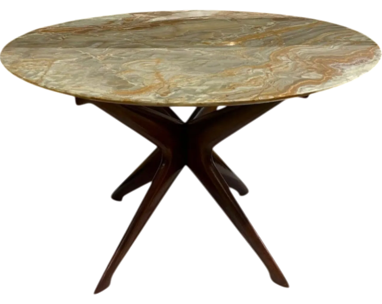 Wooden coffee table with onyx top by Ico Parisi, 1950s 7