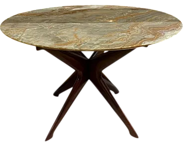 Wooden coffee table with onyx top by Ico Parisi, 1950s