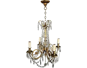 Louis XVI crystal and bronze chandelier, early 20th century