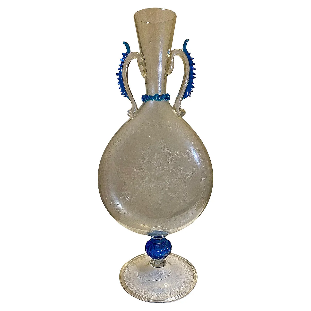 Biansato Murano glass vase by Vetreria Salviati & C., 1930s 1