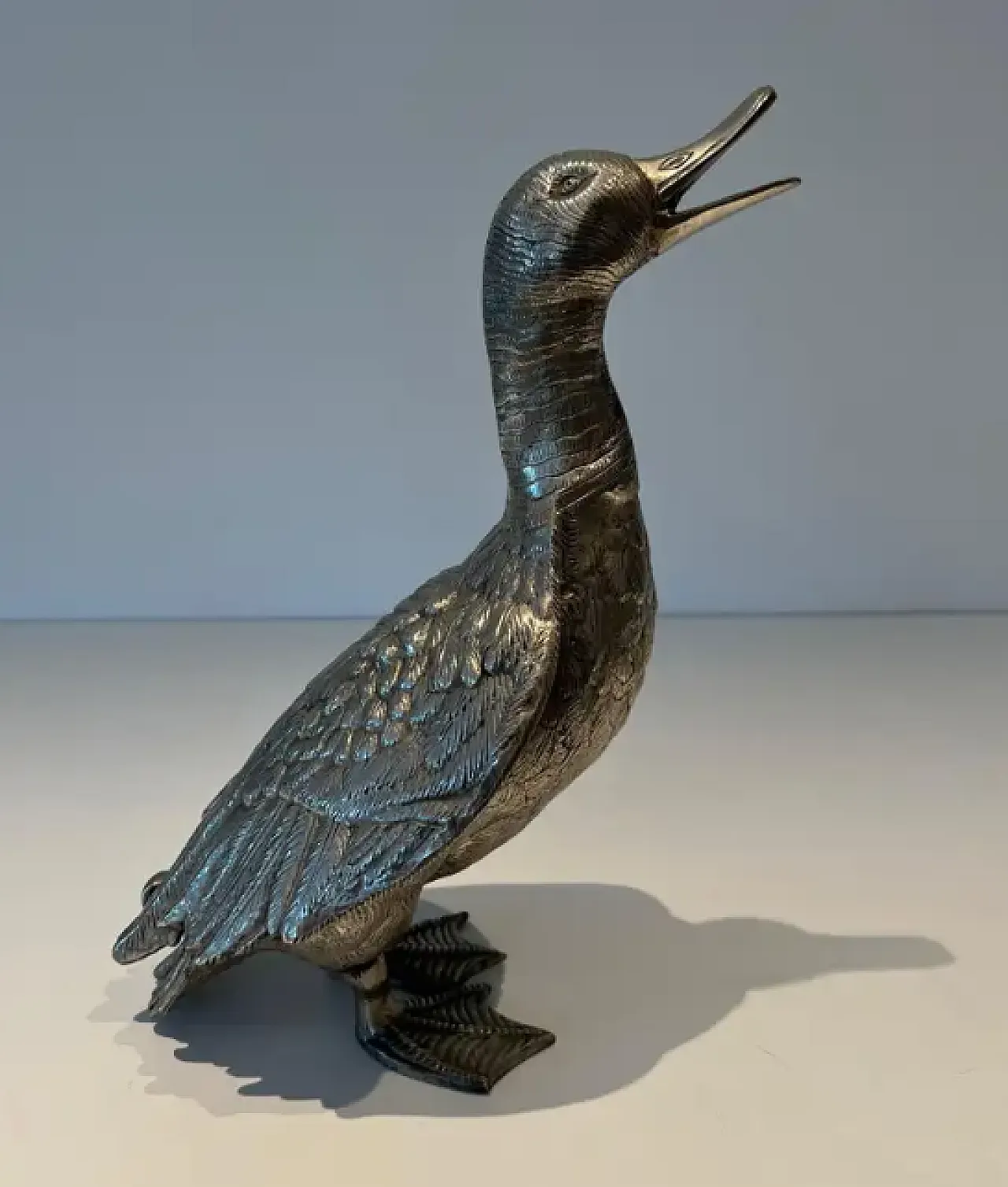 Silvered bronze duck, 1970s 3