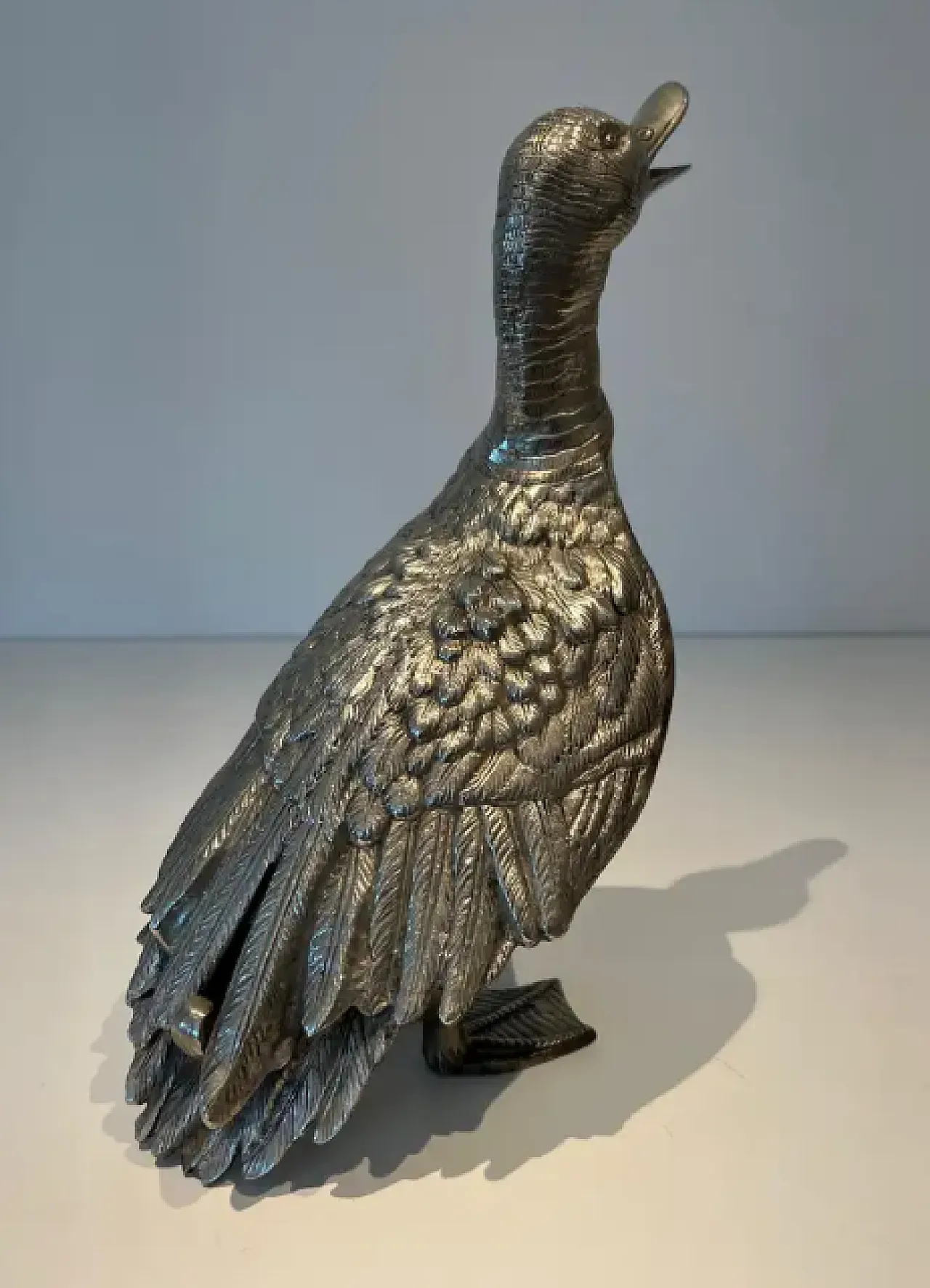 Silvered bronze duck, 1970s 5