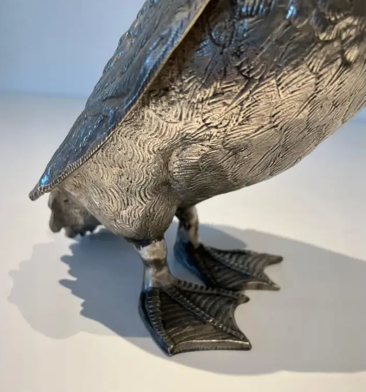 Silvered bronze duck, 1970s 12