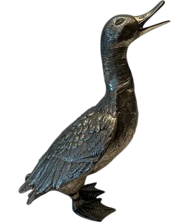 Silvered bronze duck, 1970s