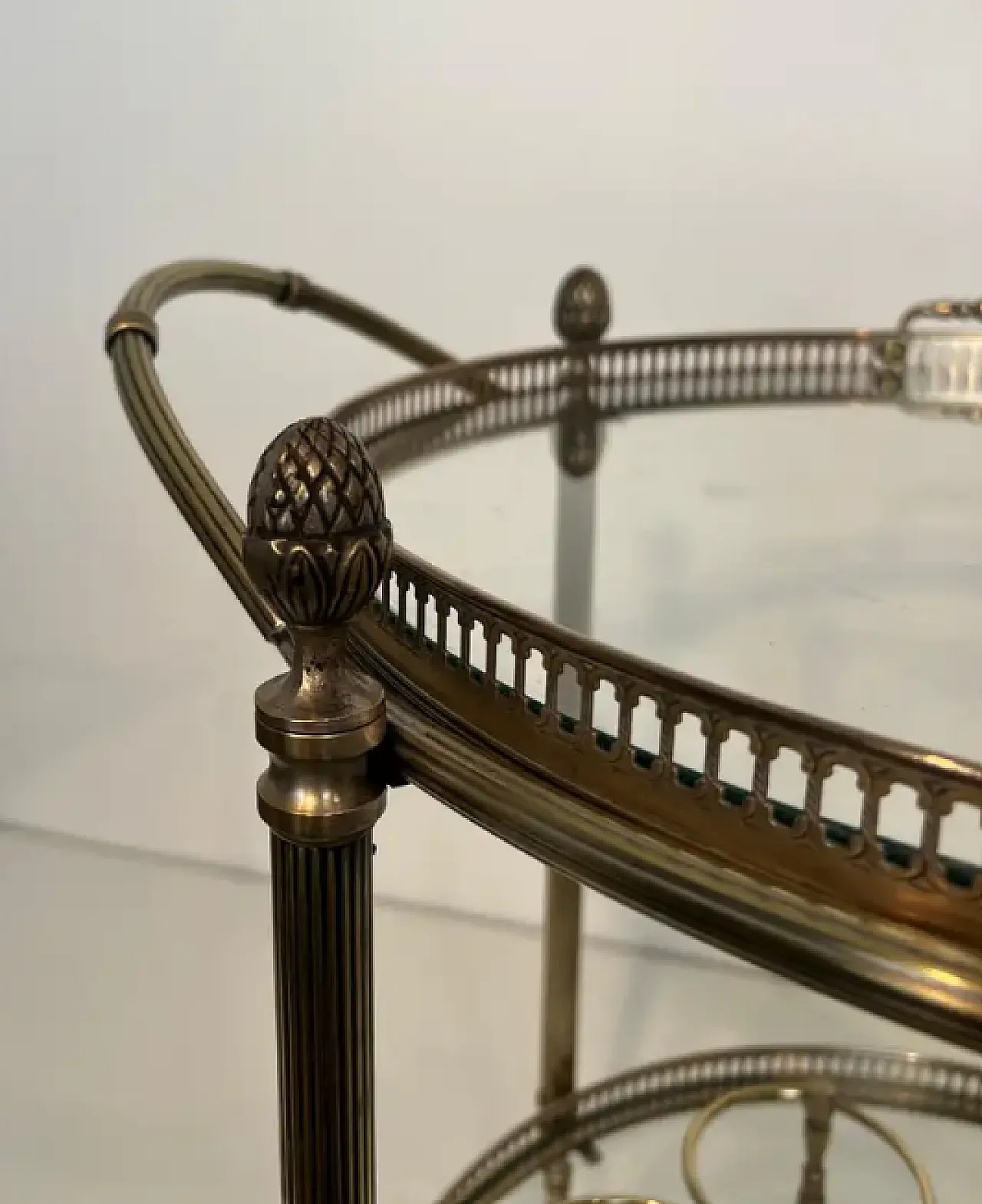 Pair of silver-plated brass trolleys by Maison Bagués, 1940s 7