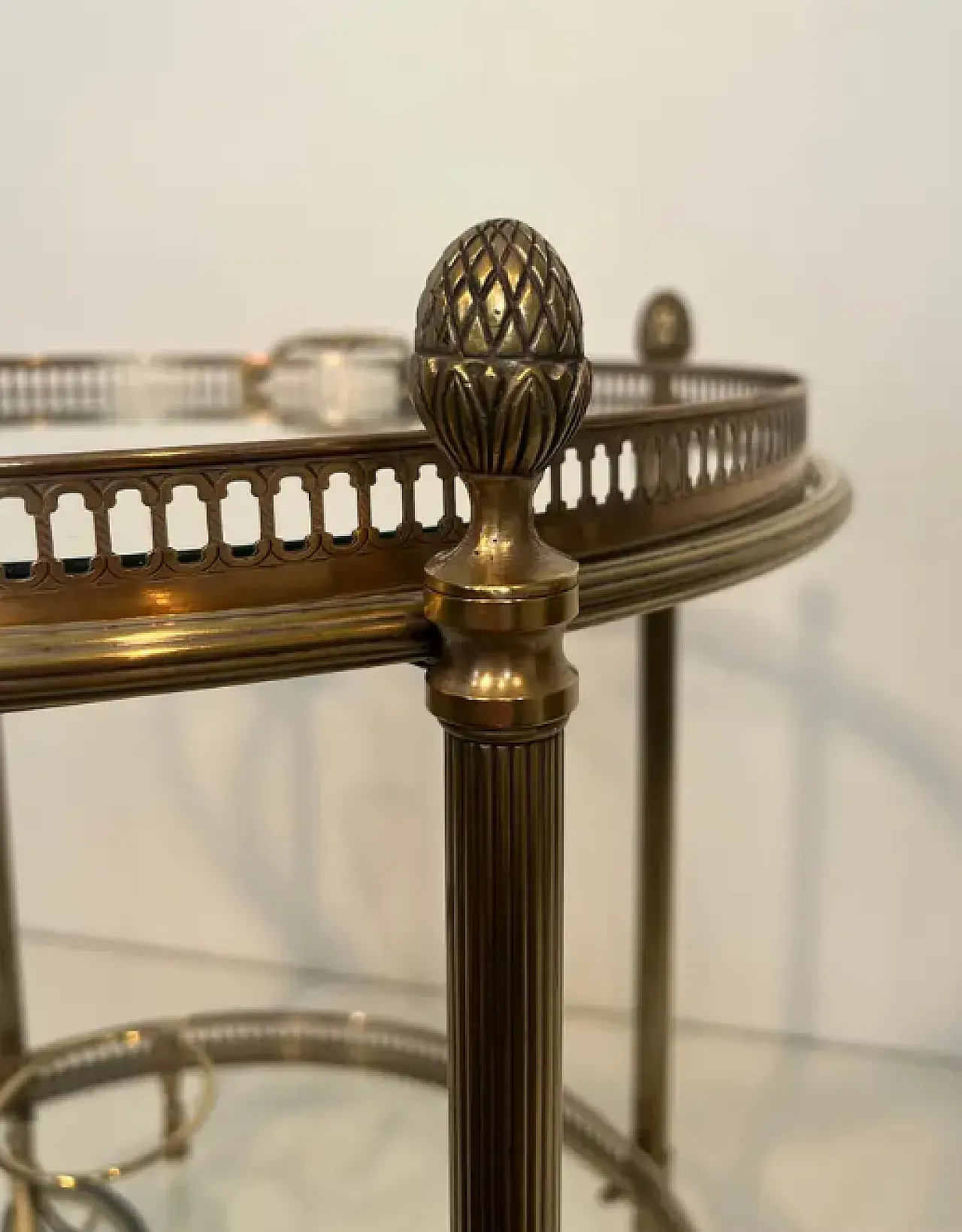 Pair of silver-plated brass trolleys by Maison Bagués, 1940s 9