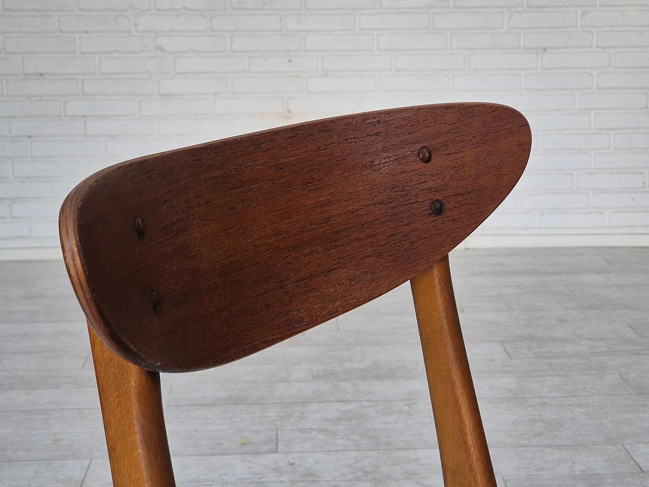 4 sedie danesi di Farstrup, legno di teak curvato, anni '60 5