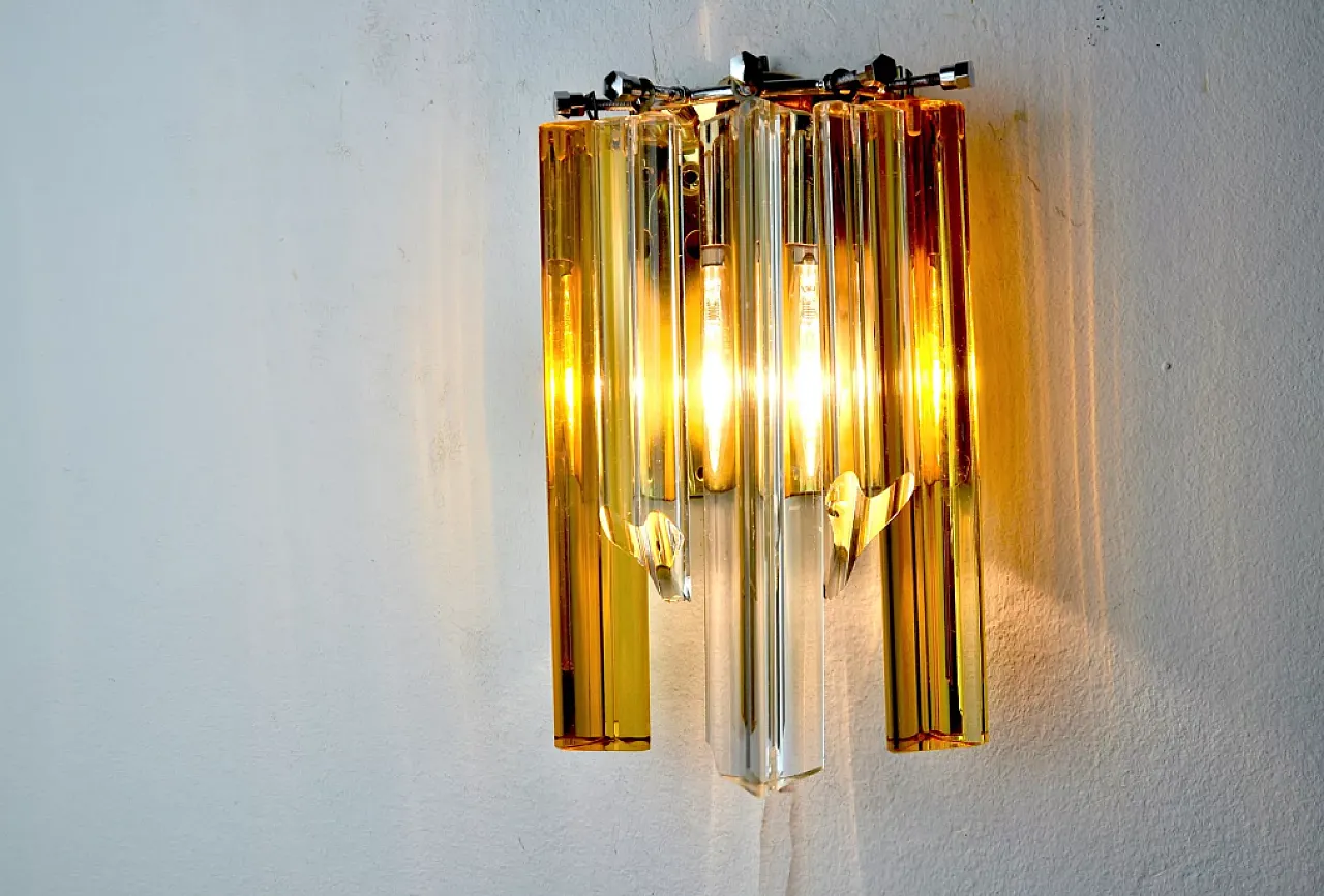 Two-tone wall lamp by Venini, 1970s 3