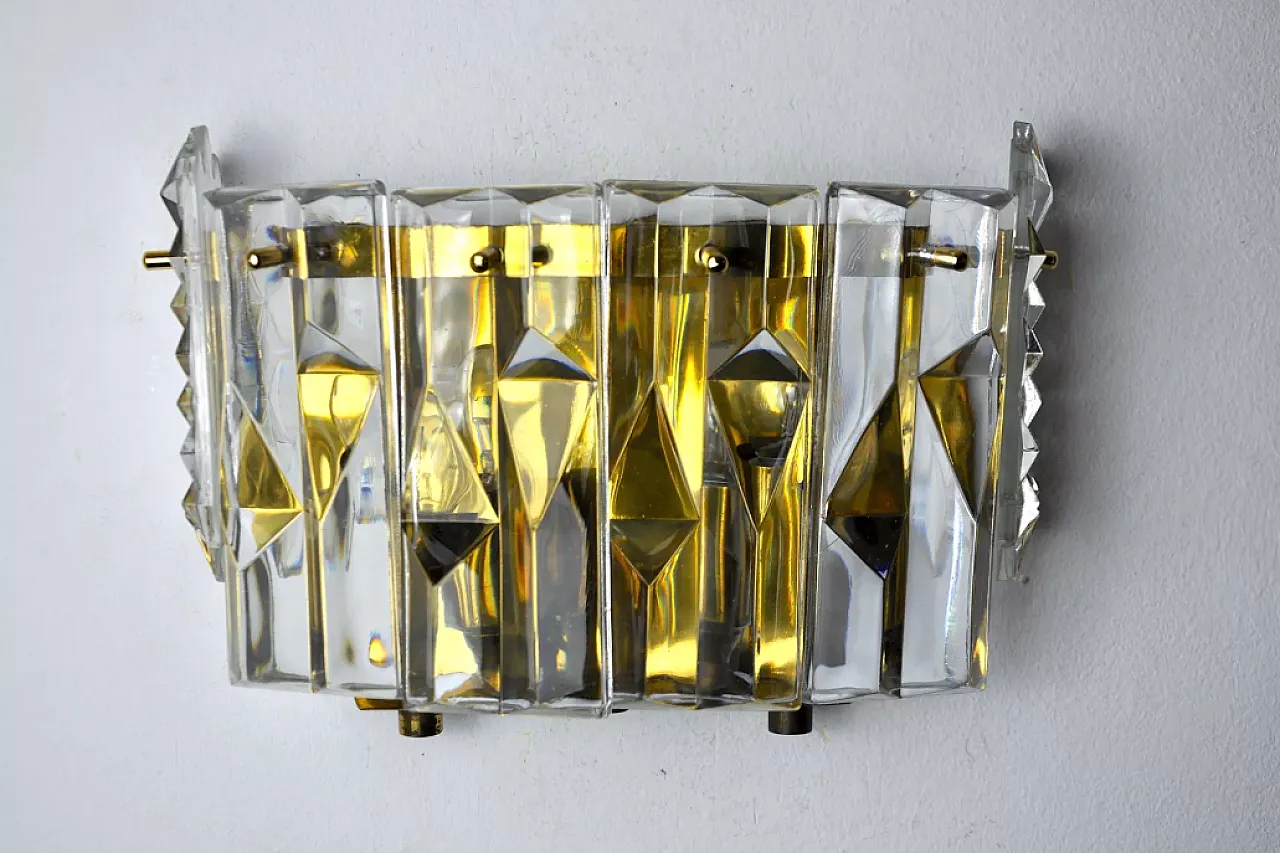 Kinkeldey 6-crystal wall lamp, 1970s 2