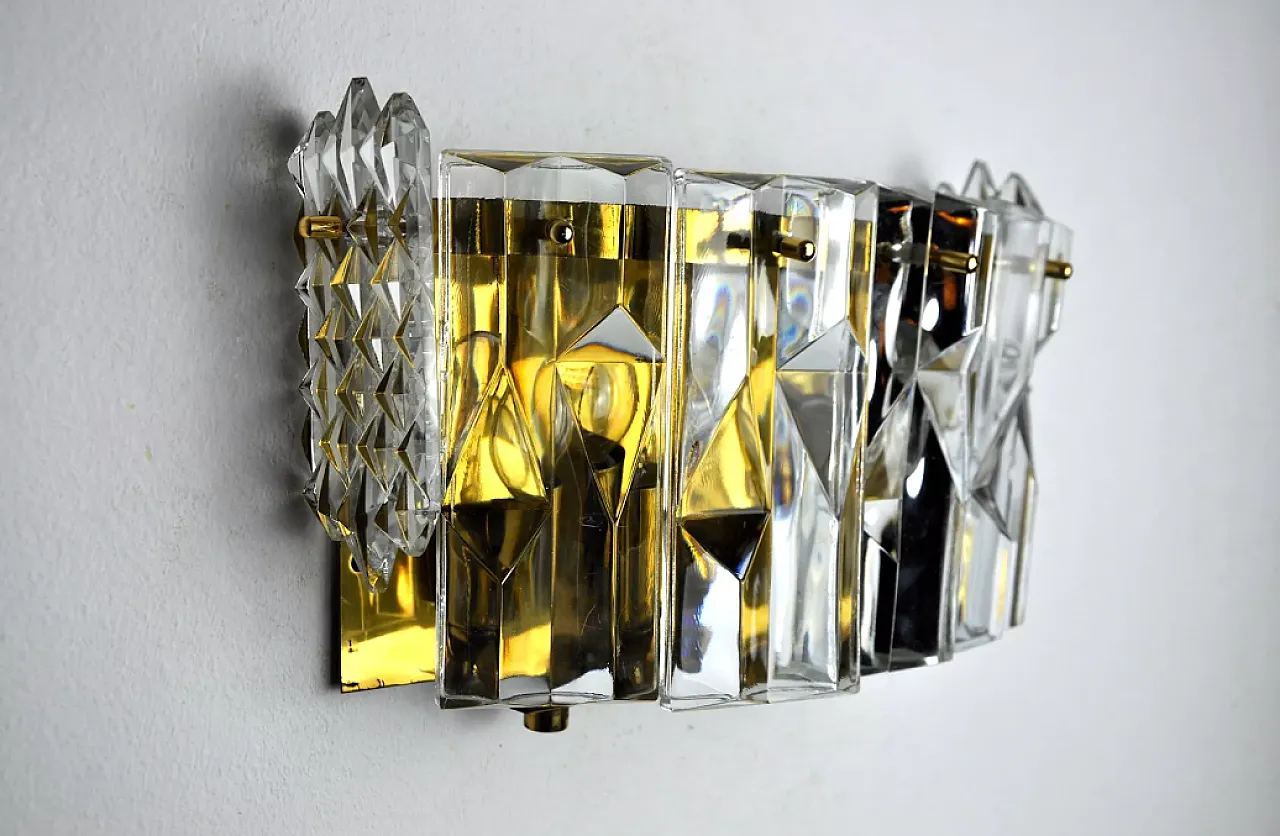 Kinkeldey 6-crystal wall lamp, 1970s 4