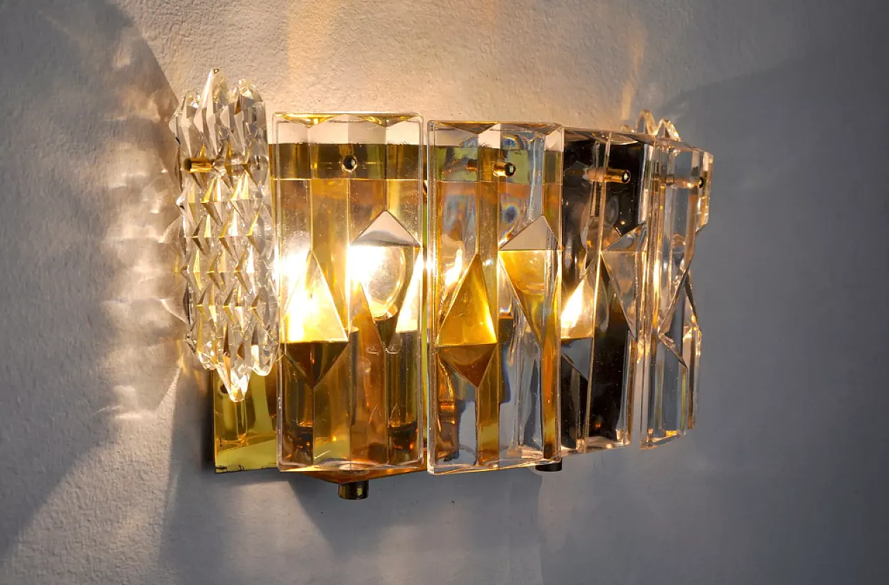 Kinkeldey 6-crystal wall lamp, 1970s 7