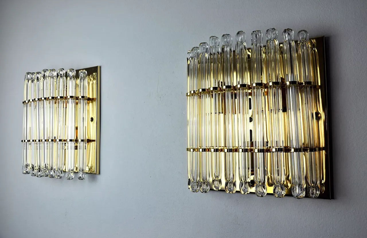 Pair of blown glass Regency wall lights, 1980s 4